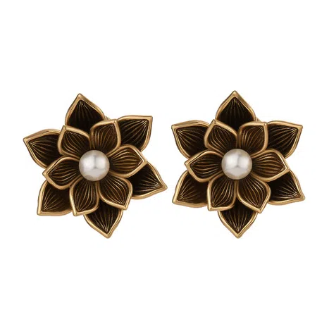 Пусеты-цветы LOTO с жемчугом Fiore di Firenze Poison Drop — модель ikiba25 — фото 2