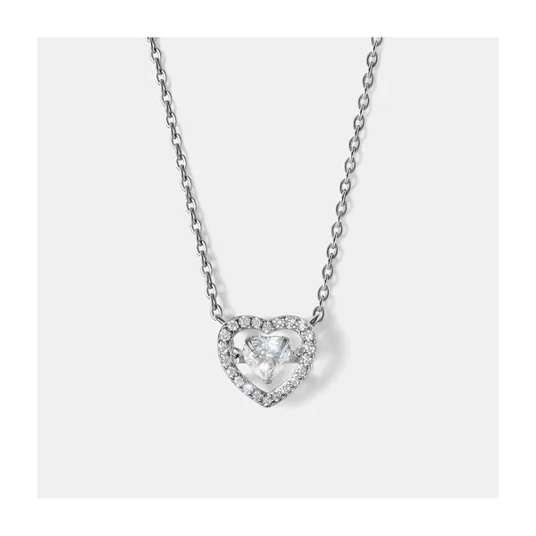 Серебряное колье с муассанитами «Сердце» — арт. 10723-000091