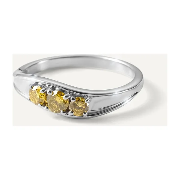 Серебряное кольцо с желтыми бриллиантами — арт. 10321-001166
