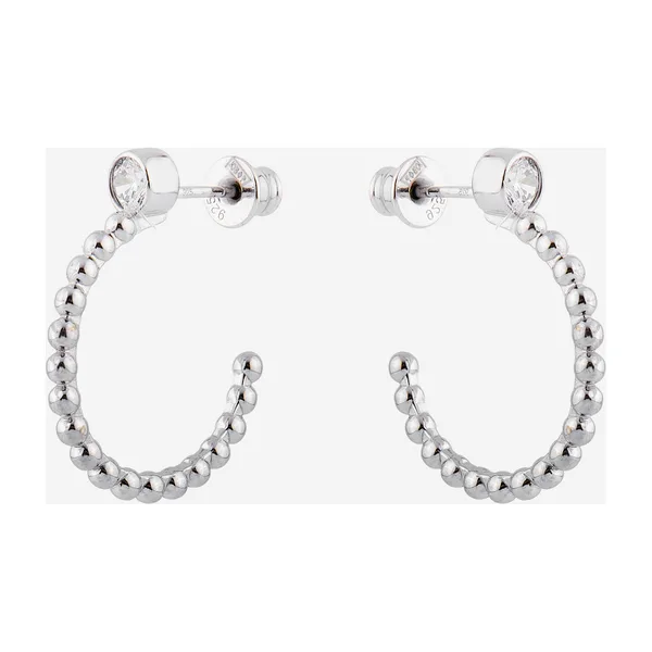 Серьги-пусеты-полукольца из серебра с шариками — модель e807qjz