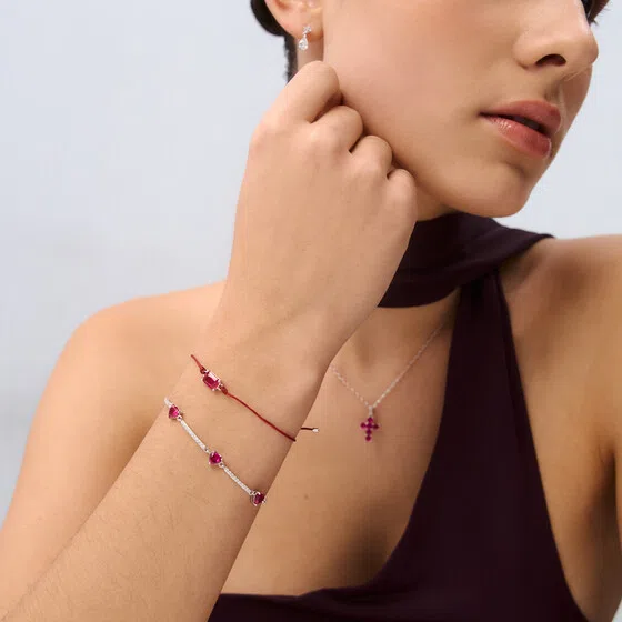 Браслет из серебра с фианитом в форме сердца PASSION RUBY FANCY of Brosway Poison Drop — модель 4e7h1p1 — фото 2