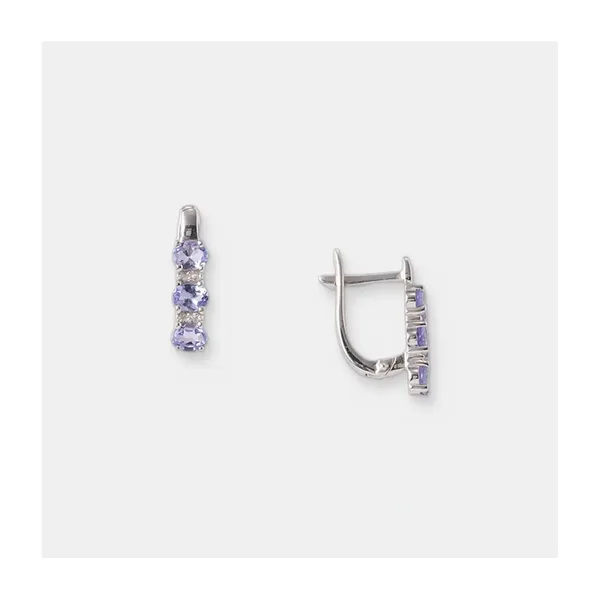 Серебряные серьги с танзанитами — арт. 10522-006409