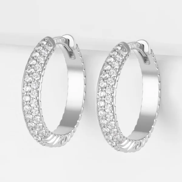 Серьги конго из серебра с фианитами — арт. 000-377607