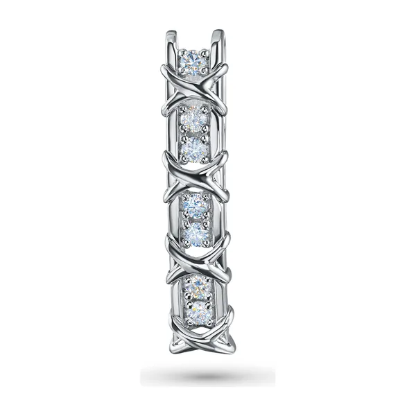 Подвеска из серебра с синтетическими алмазами — арт. э0612пд04172400_white