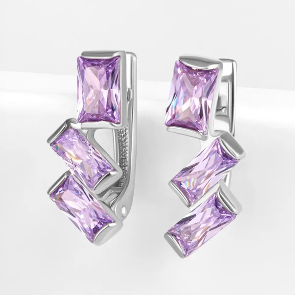 Серьги из серебра с фианитами — арт. 000-393299