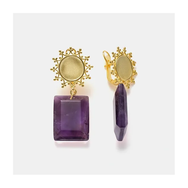 Серебряные серьги с аметистами — арт. 10522-001493