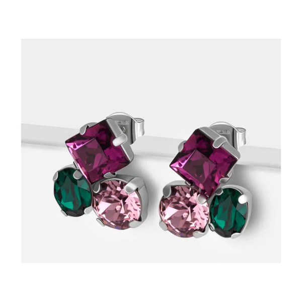 Серьги гвоздики из серебра с кристаллами Swarovski — арт. 000-390329