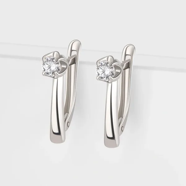 Серьги из серебра с фианитами — арт. 000-385859