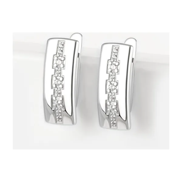 Серьги из серебра с фианитами — арт. 000-377081