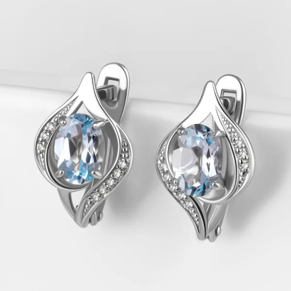 Серьги из серебра с топазами и фианитами — арт. 000-386722