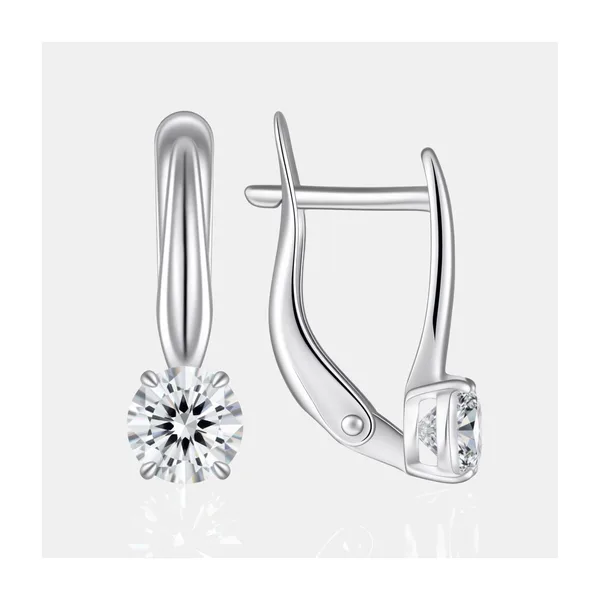 Серьги из серебра с фианитами — арт. 000-395732