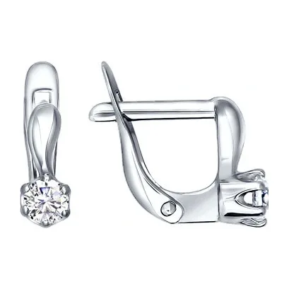 Серьги детские из серебра с фианитами — арт. 000-265874