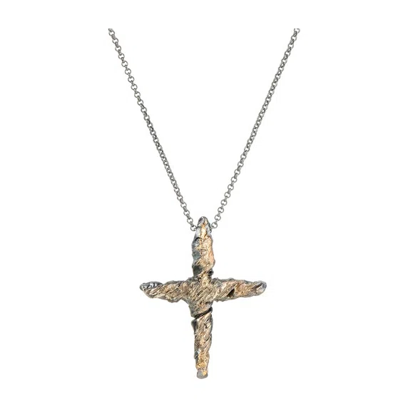 Колье «Кулон Cross серебряный с позолотой» Kintsugi Jewelry Poison Drop — модель y6byerx — фото 2