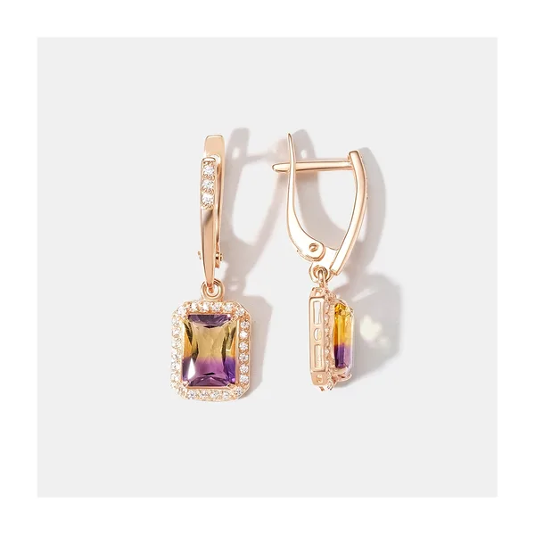 Серебряные серьги с аметринами — арт. 10522-002461