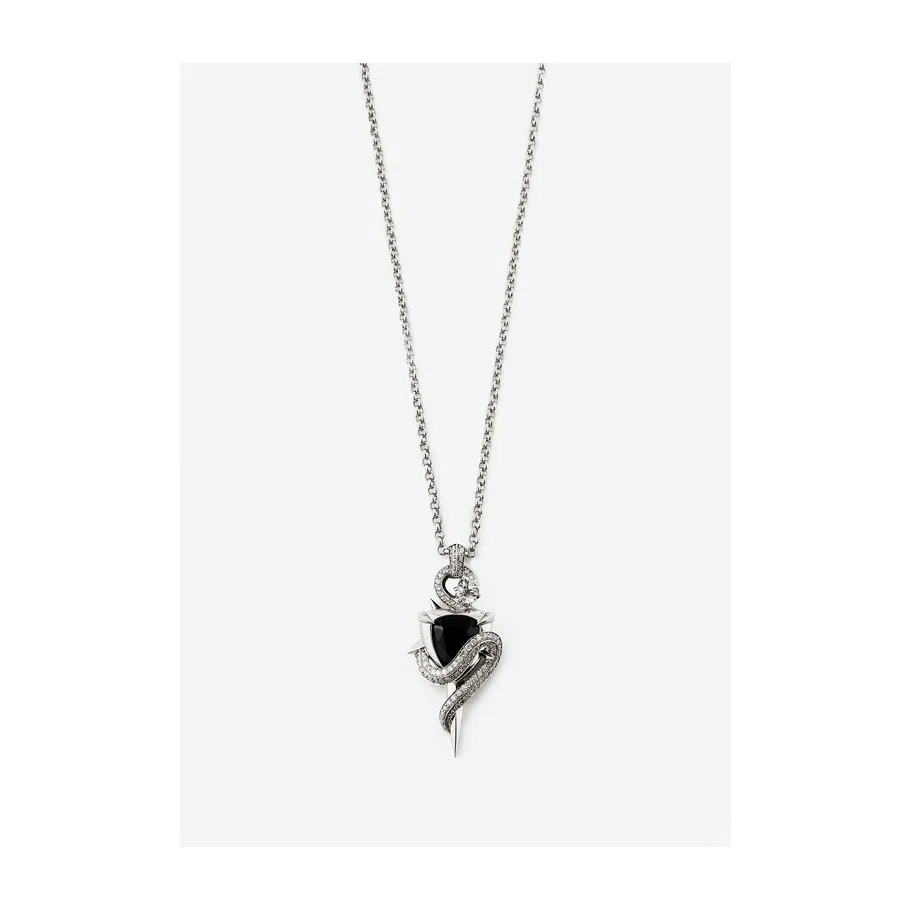 Колье с подвеской из белого золота с бриллиантами, топазом и сапфиром COBRA JEWELRY Poison Drop — модель fysp3in