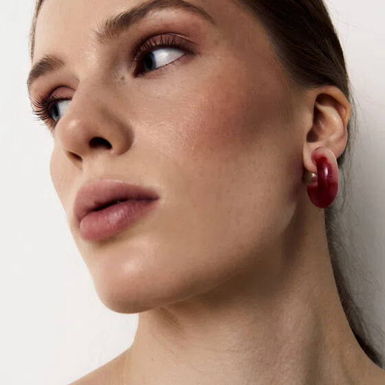 Серьги кораллового цвета с жемчугом Aloud Poison Drop — модель mjd13ku — фото 2