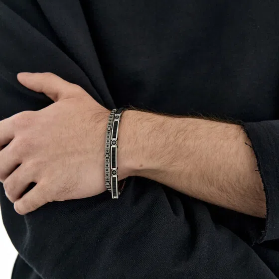 Серебристый браслет с черными кристаллами BRACELET FORGE Brosway Poison Drop — модель jgciw62 — фото 3