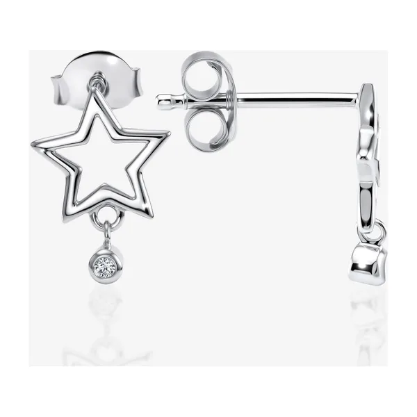 Серьги гвоздики из серебра с фианитами — арт. 000-404437