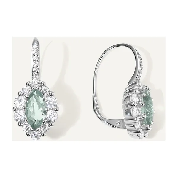 Серебряные серьги с флюоритами