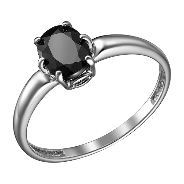 Серебряное кольцо с черным сапфиром — арт. 1056718