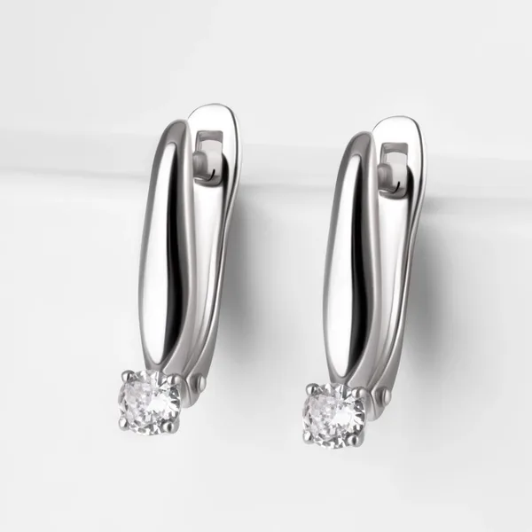 Серьги из серебра с фианитами — арт. 000-305877