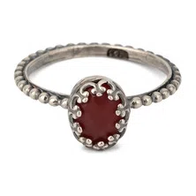 Тонкое кольцо из серебра Lizzy с рубиново-красным агатом Gem Kingdom Poison Drop — модель 9sjjqbi — фото 2