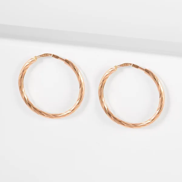 Серьги конго из красного золота — арт. 000-277309