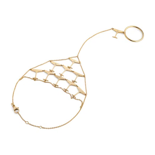 Покрытый лимонным золотом серебряный браслет-слейв Sparkling LUTA Jewelry Poison Drop — модель uw3nu4e — фото 2