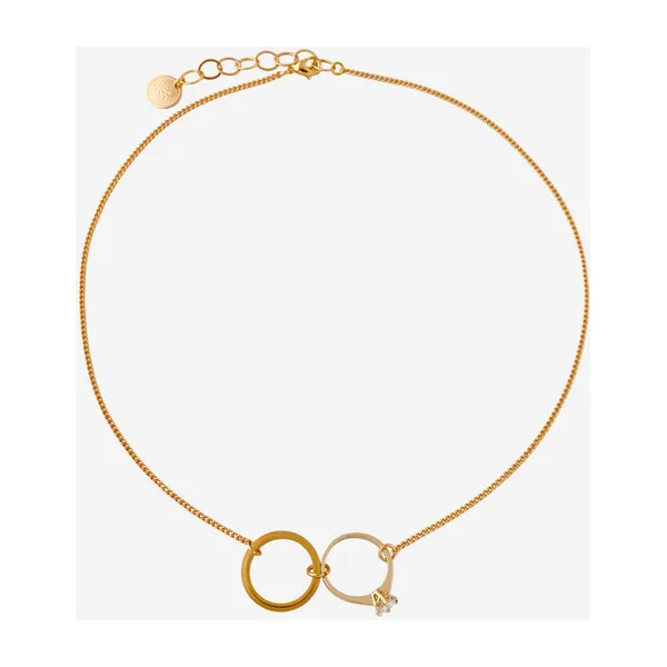 Подвеска Позолоченное колье с кольцами и кристаллами Rings — модель 8eyczq3