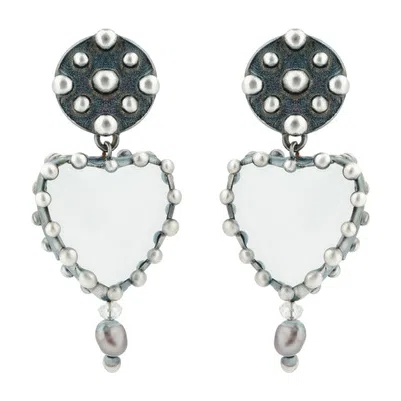 Серьги прозрачные стеклянные сердца POISONED HEARTS Poison Drop — модель 8cnwcw8 — фото 2