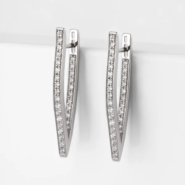 Серьги из серебра с фианитами — арт. 000-257059