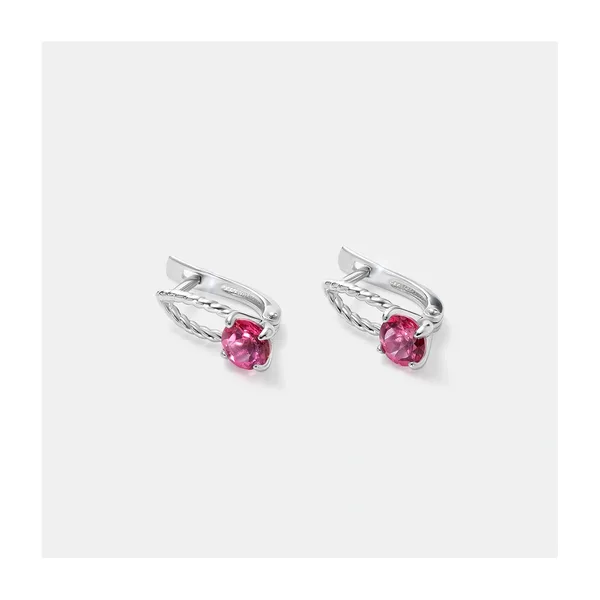 Серебряные серьги с розовыми топазами — арт. 10522-001141