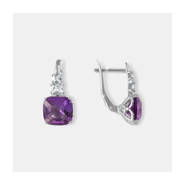 Серебряные серьги с аметистами — арт. 10522-006127