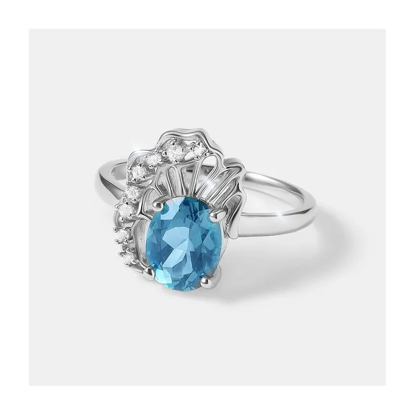 Серебряное кольцо с топазом Параиба — арт. 10322-005413