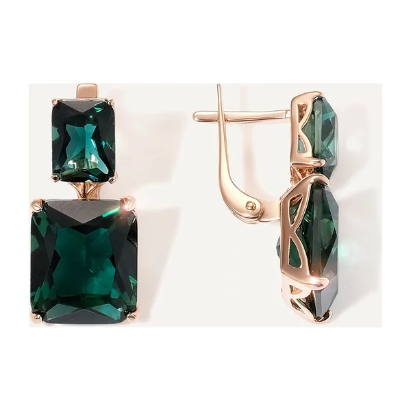 Серебряные серьги с празиолитами — арт. 10522-003478
