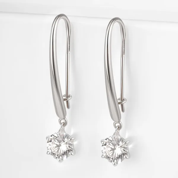 Серьги из серебра с фианитами — арт. 000-386696