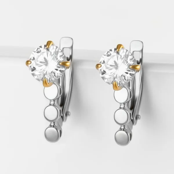 Серьги из серебра с фианитами — арт. 000-377184