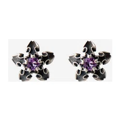 Пусеты из серебра с аметистом Baroque purple Sparkle NoBrandName Poison Drop — модель k03evra