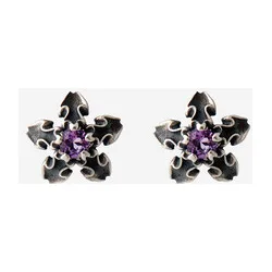 Пусеты из серебра с аметистом Baroque purple Sparkle — модель k03evra