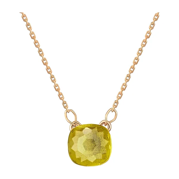 Серебряное колье с лимонным кварцем