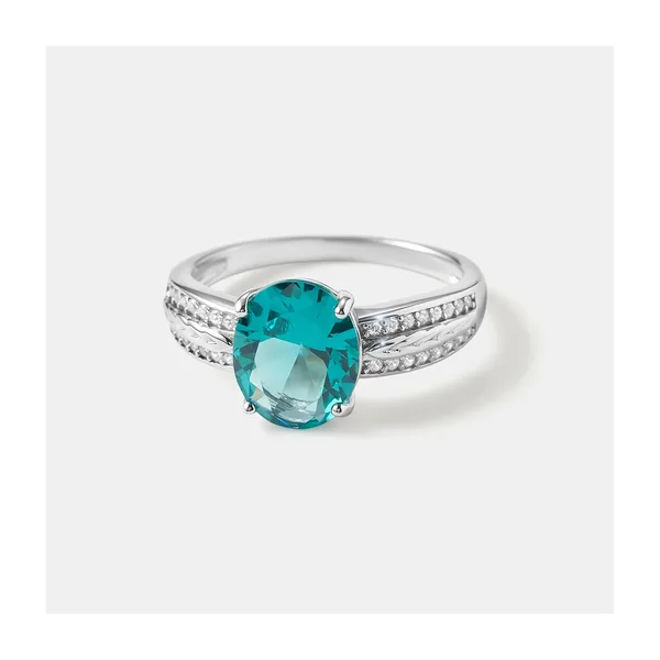 Серебряное кольцо с зеленой шпинелью — арт. 10322-004894