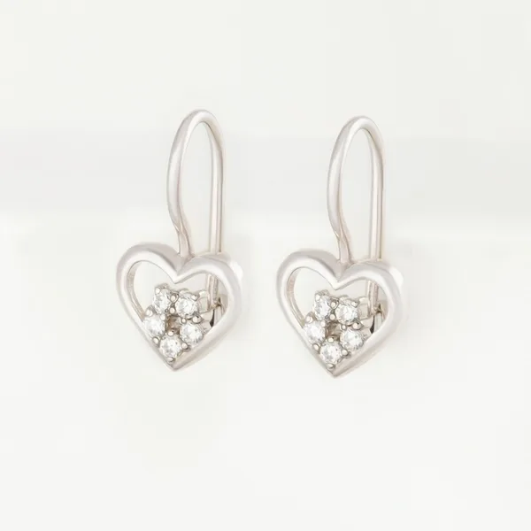 Серьги детские из серебра с фианитами — арт. 000-241326