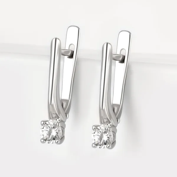 Серьги из серебра с фианитами — арт. 000-377063