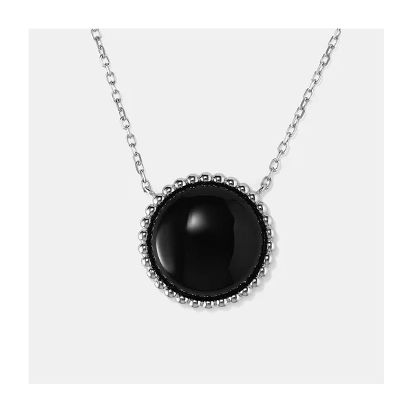 Серебряное колье с ониксом — арт. 10722-000048