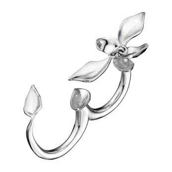 Серебристое кольцо на два пальца «Больше чем любовь» Caviar Jewellery Poison Drop — модель aq7uxd1