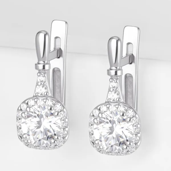 Серьги из серебра с фианитами — арт. 000-363643
