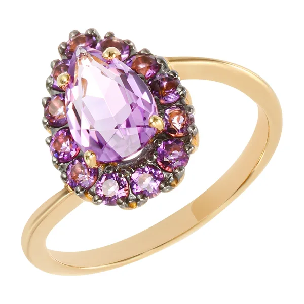Серебряное кольцо с аметистами — арт. 1041923