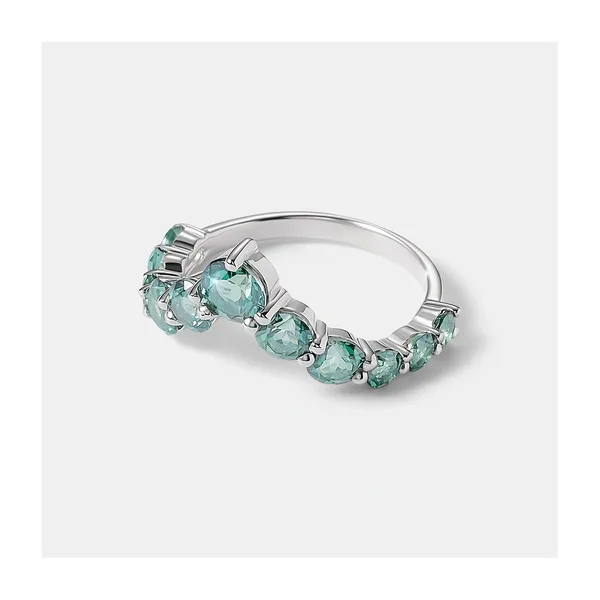 Серебряное кольцо с зелеными топазами — арт. 10322-005983