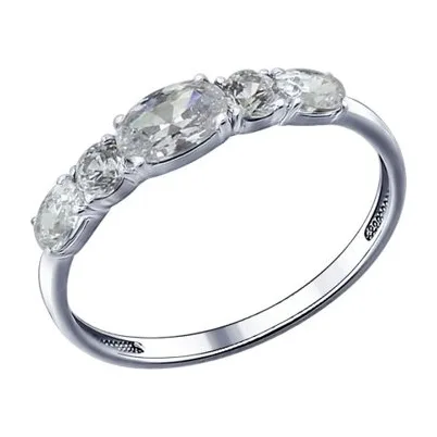 Кольцо из серебра с фианитами — арт. 000-250415