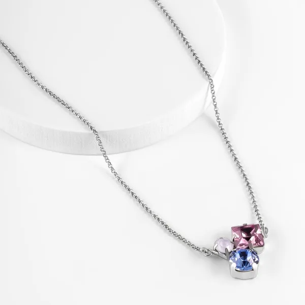 Колье из серебра с кристаллами Swarovski — арт. 000-390453